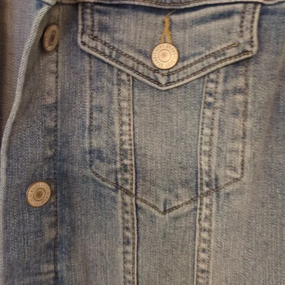 Lucky Brand Raw Hem Blue Denim Jacket - Picture 7 of 8
